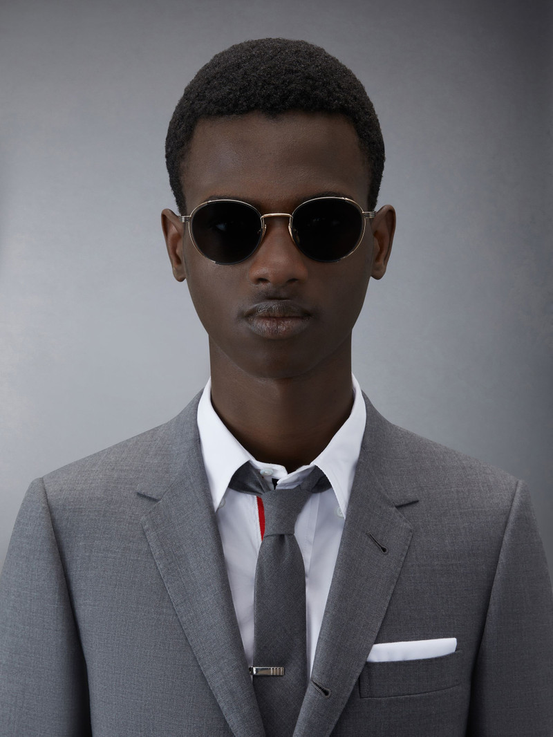 Thom Browne ROUND SUNGLASSES IN TITANIUM outlook