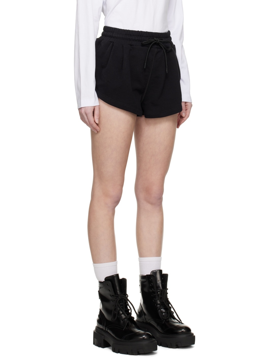 Black Embroidered Shorts - 2