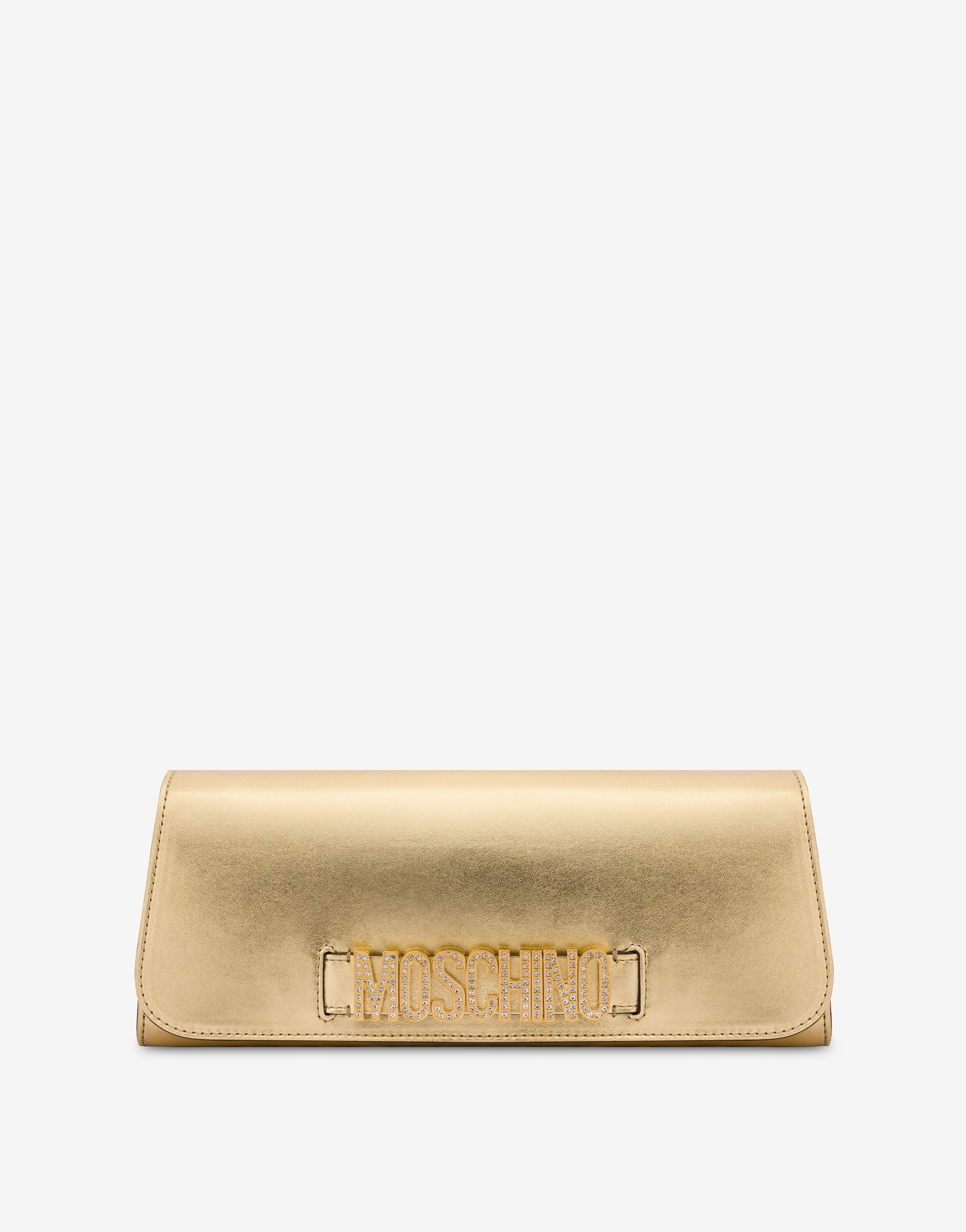 CRYSTAL LETTERING LOGO FOILED MAXI CLUTCH - 1