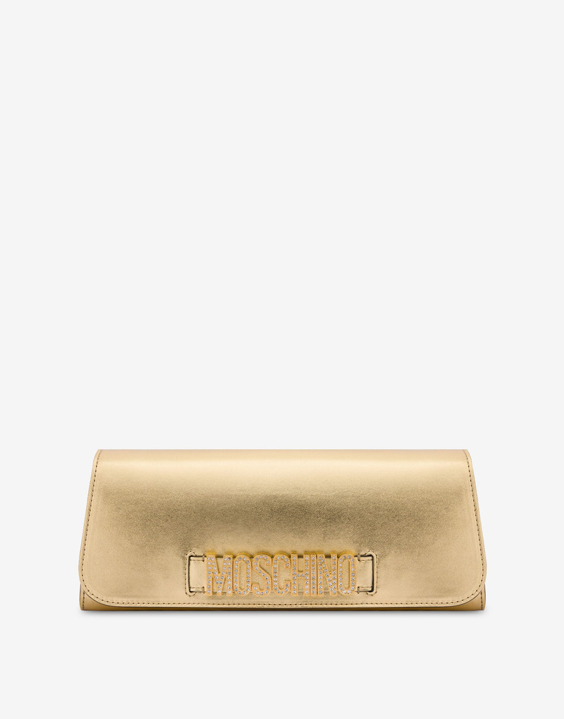 CRYSTAL LETTERING LOGO FOILED MAXI CLUTCH 1