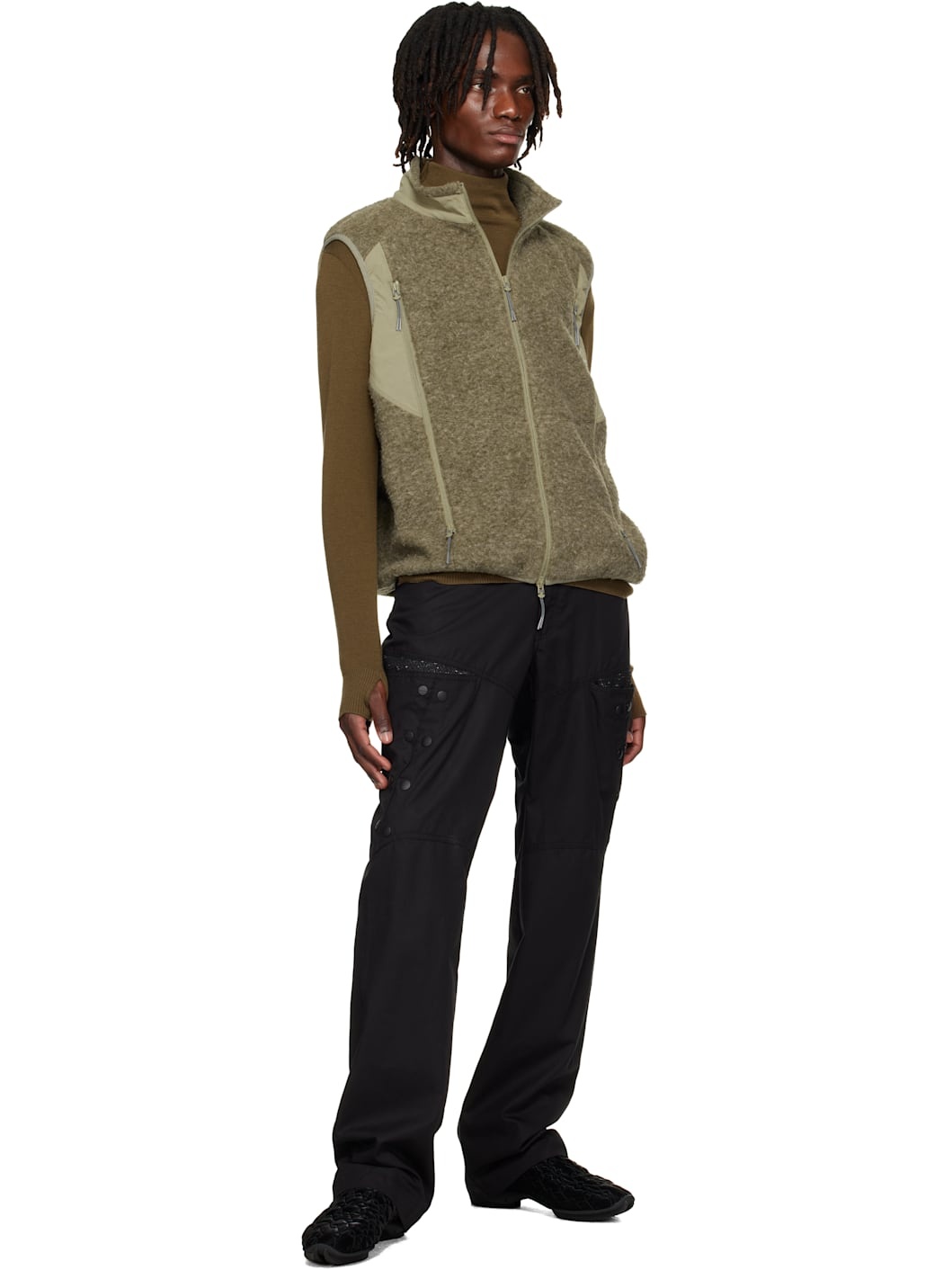 Khaki Polar Fleece Vest - 4