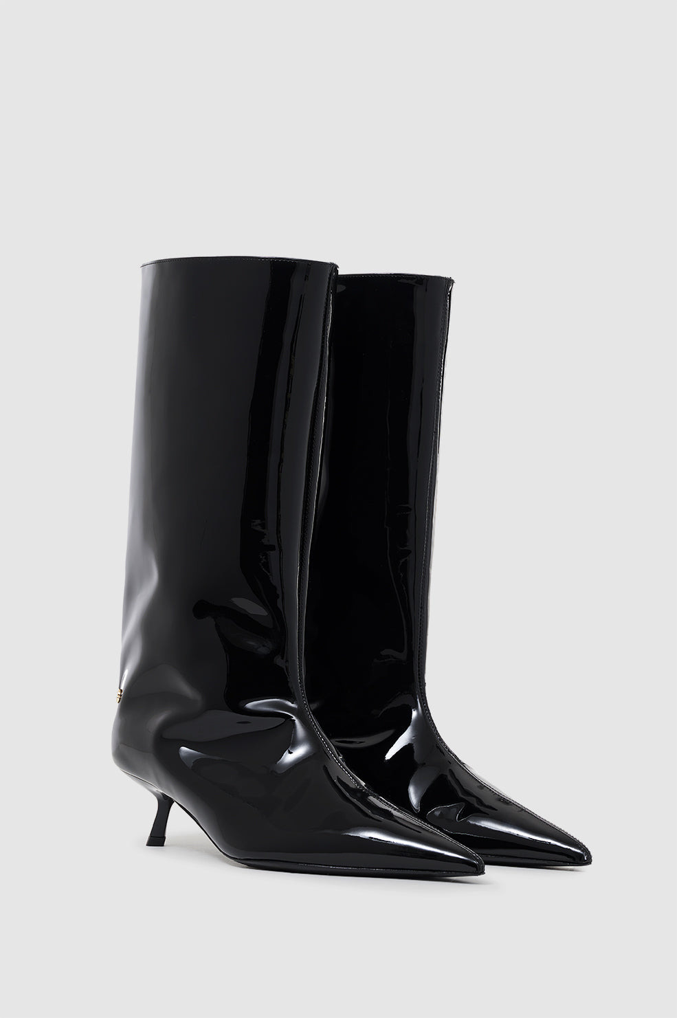 Hilda Wide Boots - Black Patent - 2