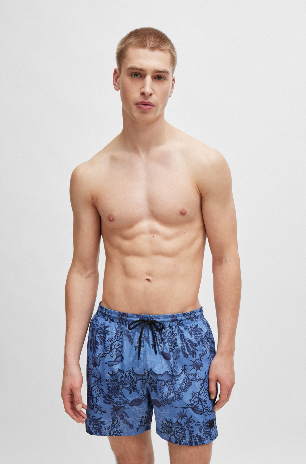 LOGO-BADGE SWIM SHORTS WITH SEASONAL PRINT - 2