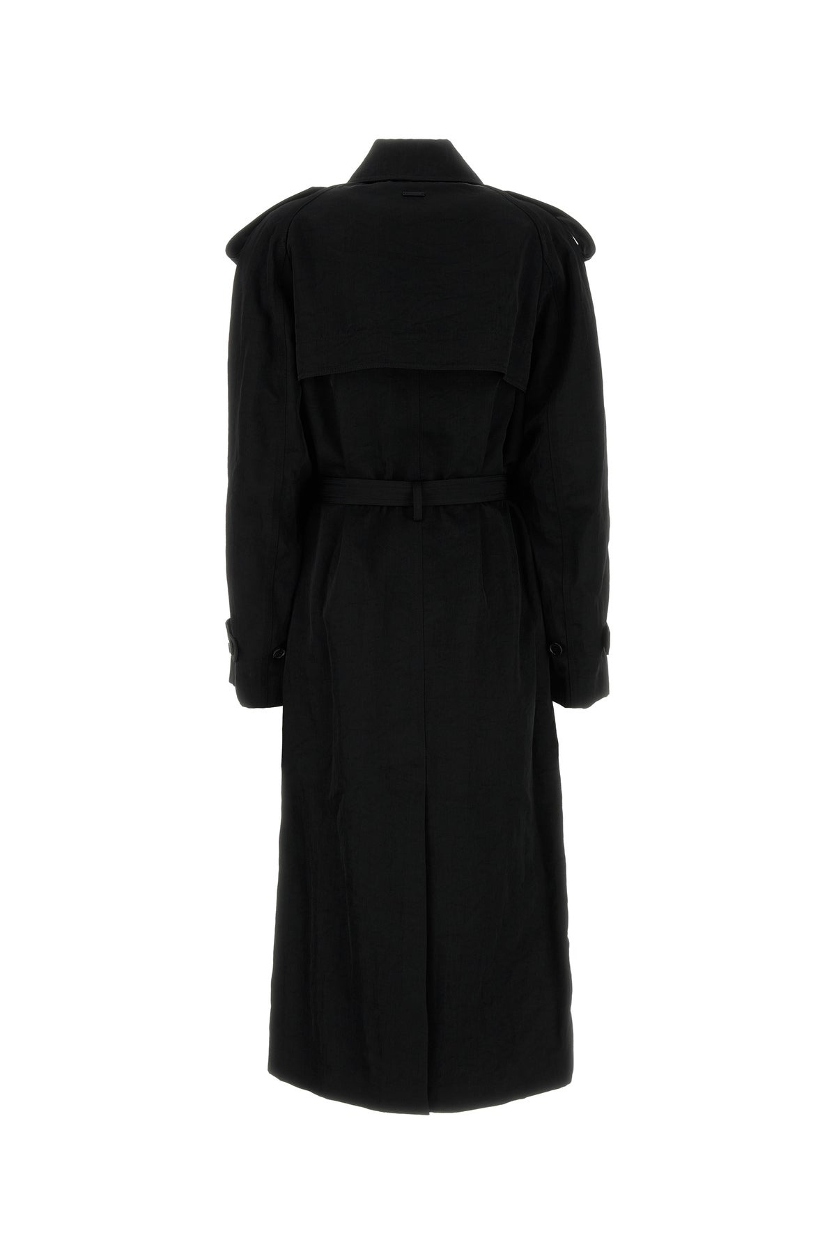 Black nylon trench coat - 2