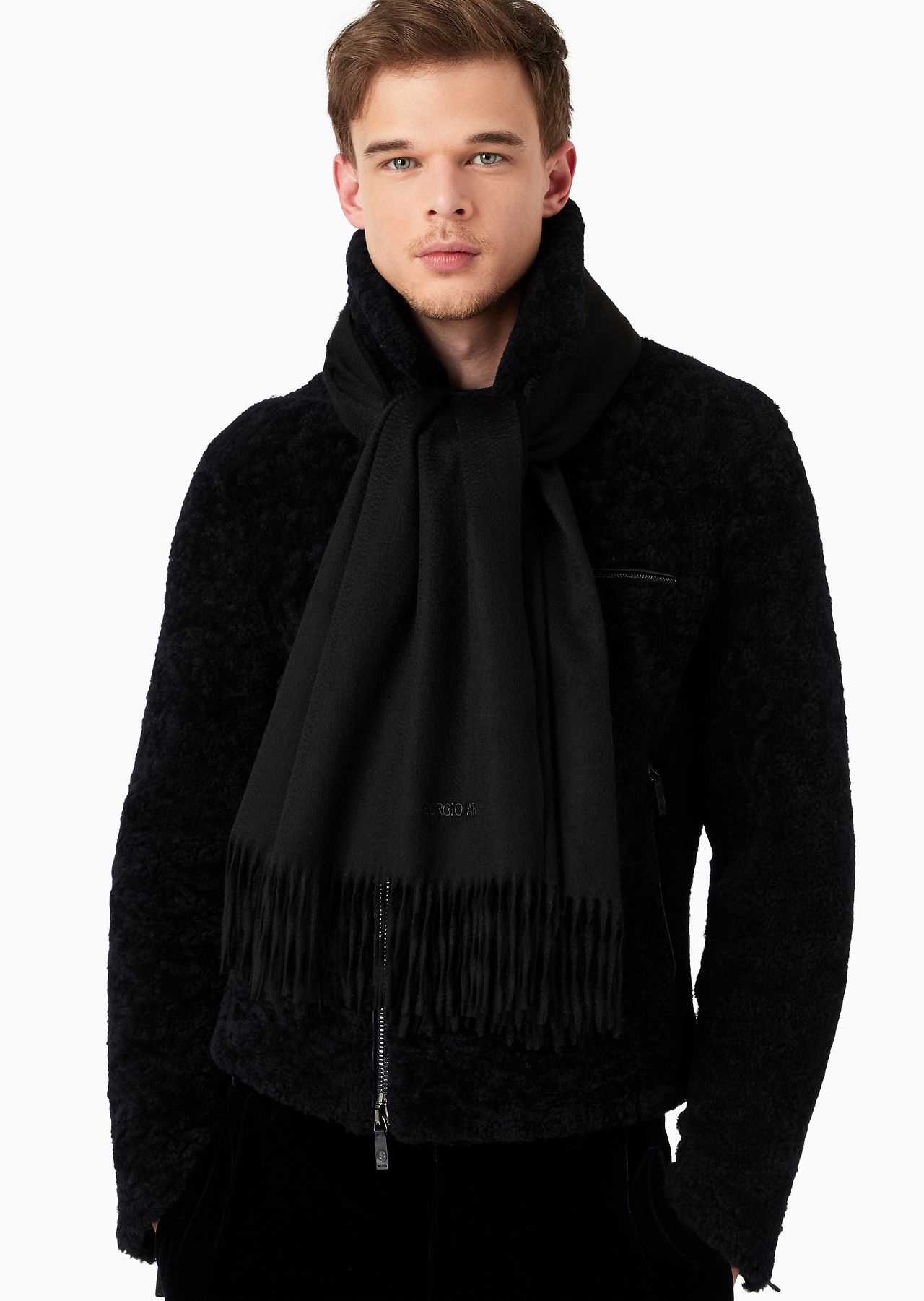 Cashmere stole with fringing - 3