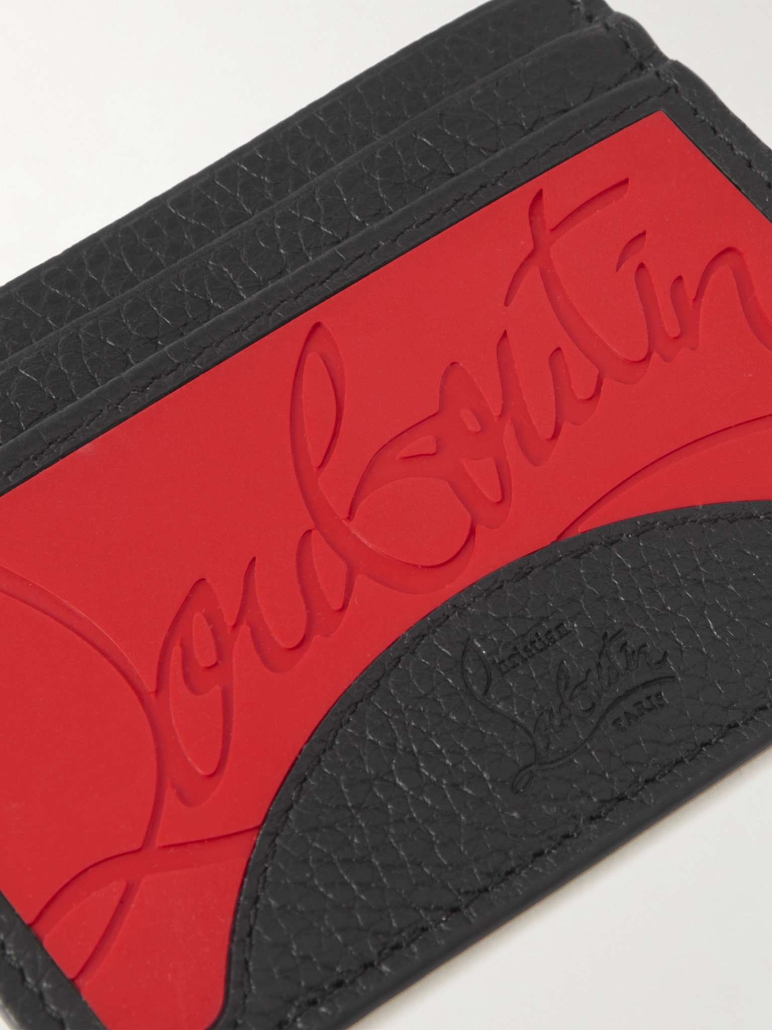 Full-Grain Leather and Logo-Debossed Rubber Cardholder - 4