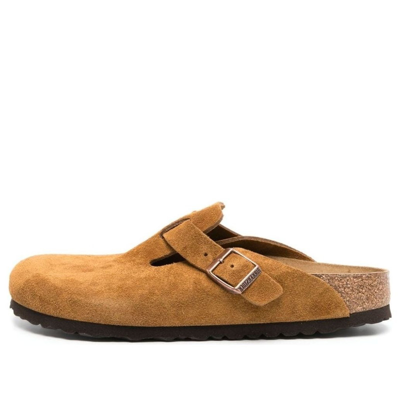 Birkenstock 보스턴 소프트 Footbed 스웨드 가죽 좁은 맞는 샌들 'Mink' 1027119 1
