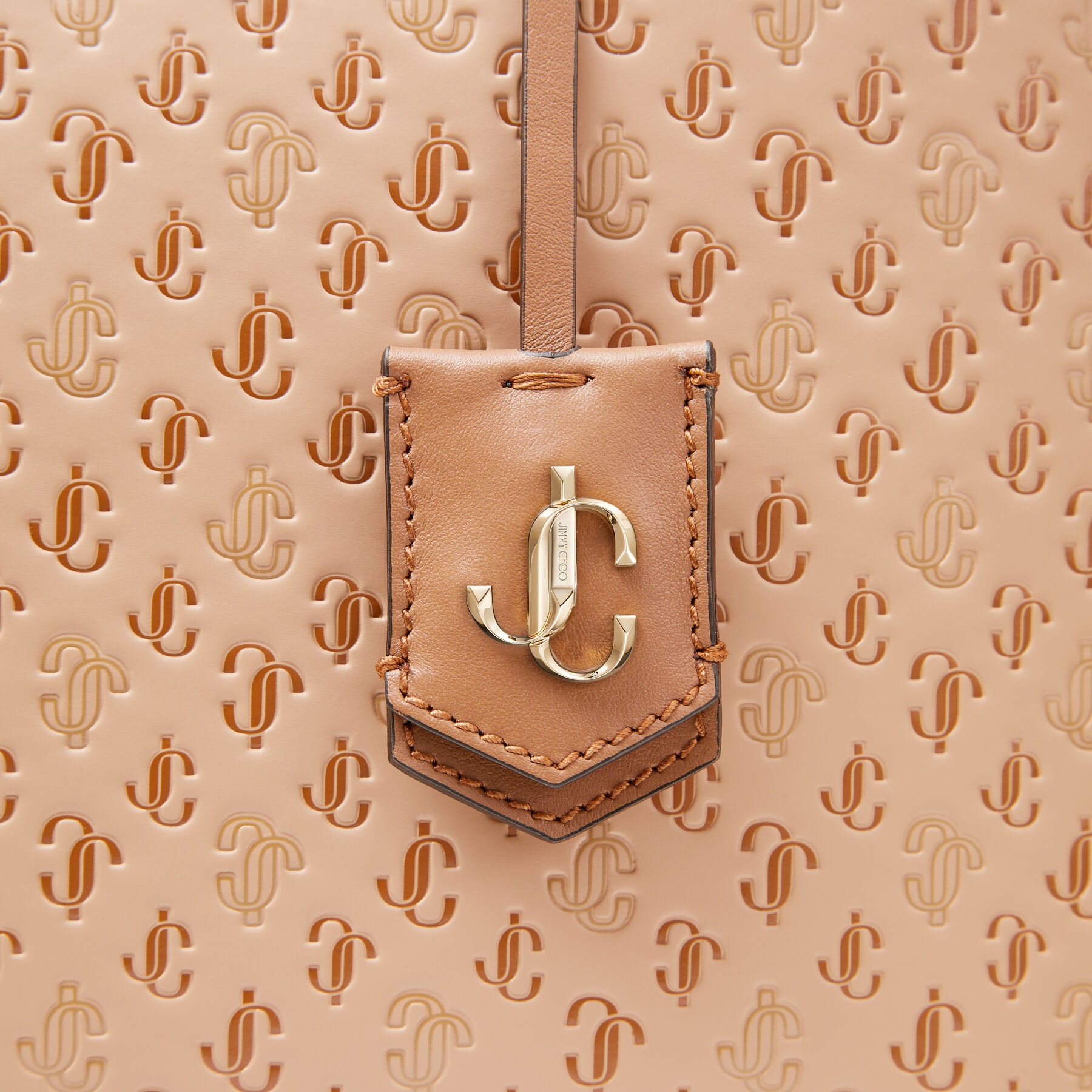 Nine2five E/w
Caramel JC Monogram Print and Light Cuoio Calf Leather Tote Bag - 4