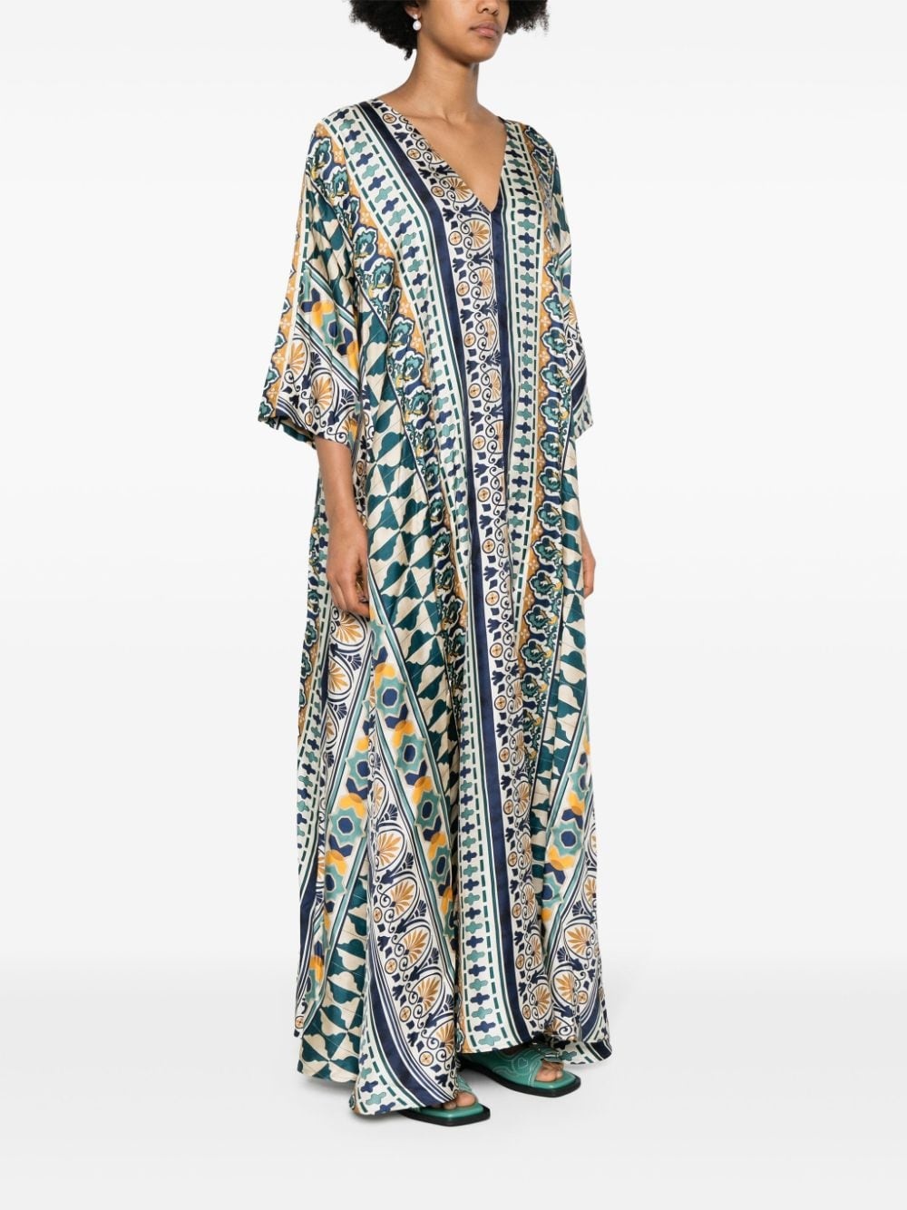 Muumuu geometric silk dress - 3