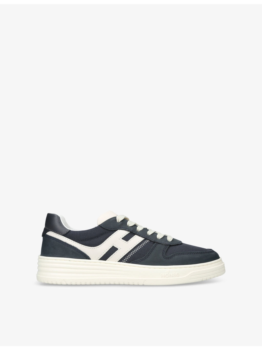 Allacciato H 630 Brand-Embroidered Leather And Mesh Low-Top Trainers - 1