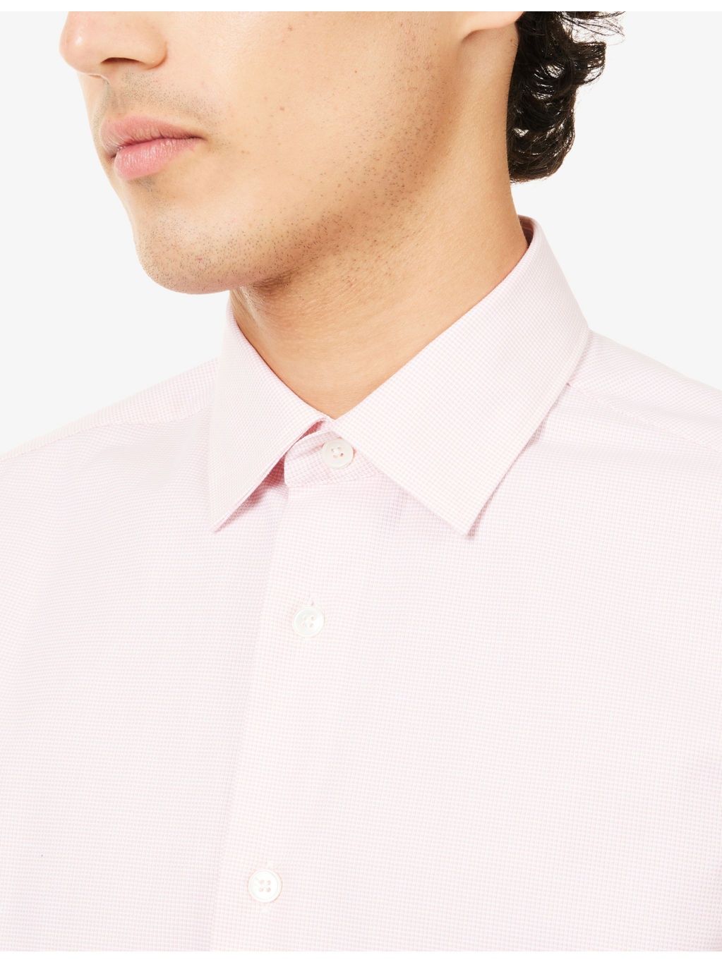 Buttoned-Collar Tailored-Fit Cotton Shirt - 5