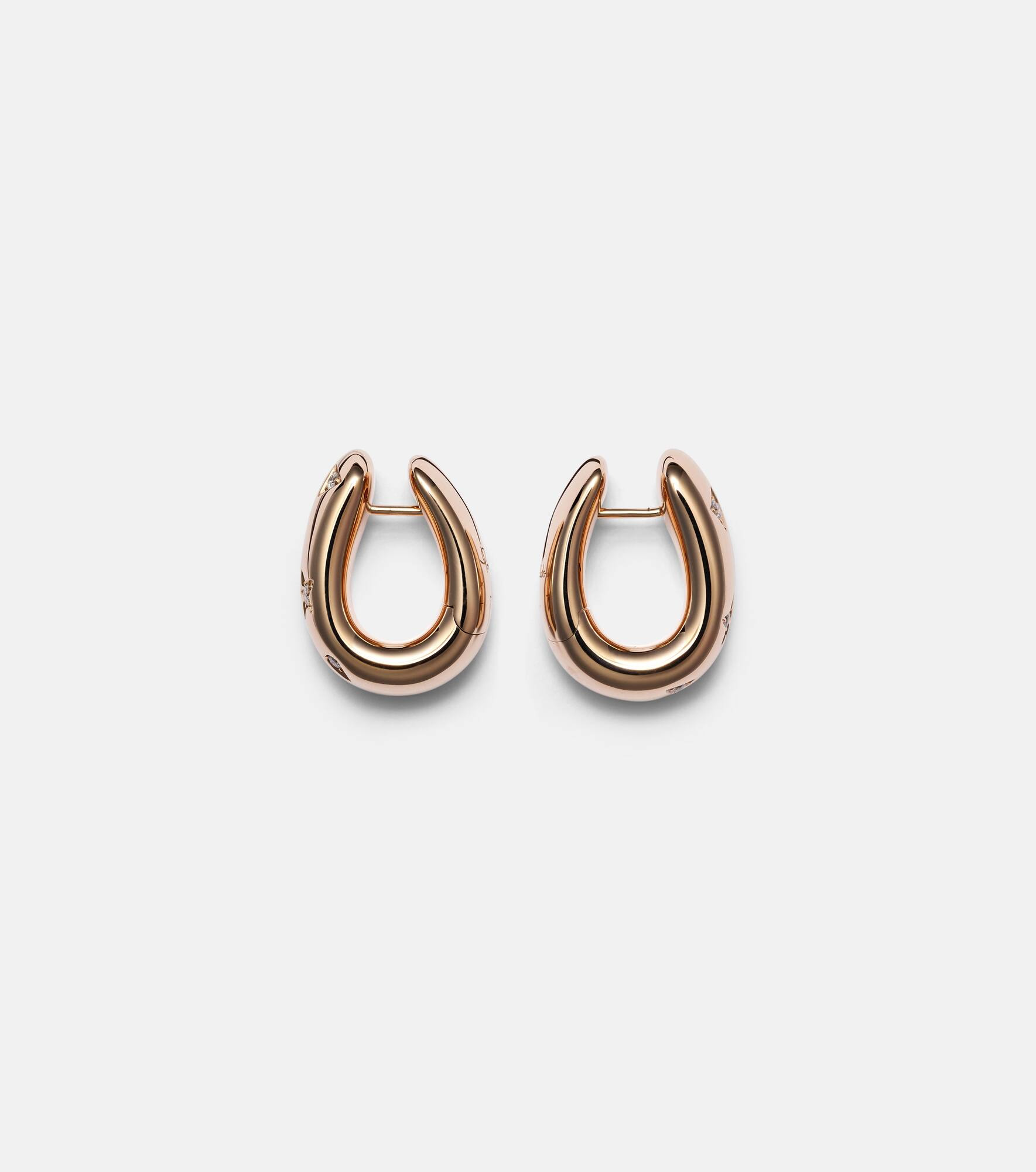 Iconica 18kt rose gold earrings with diamonds - 4