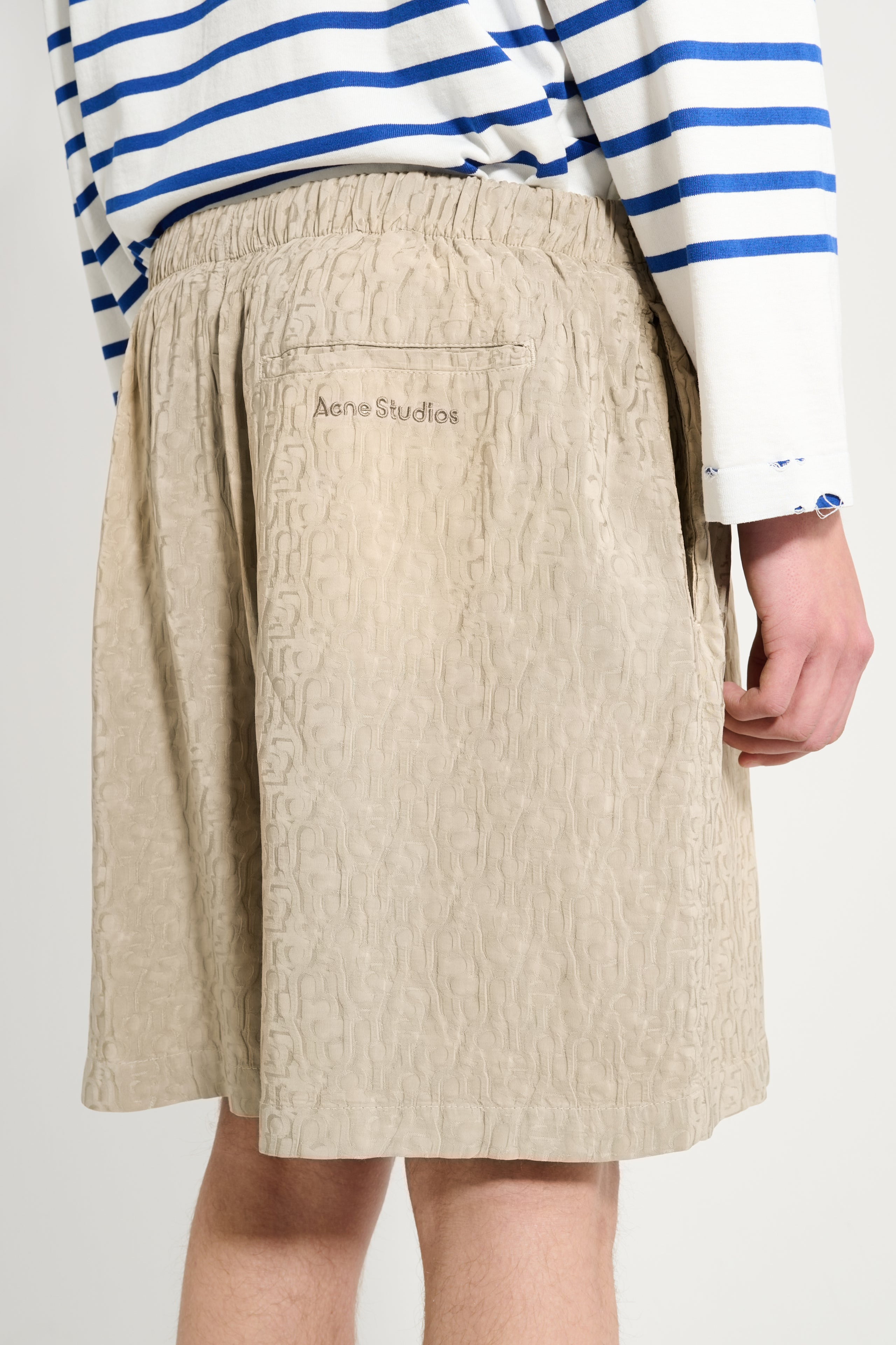 ACNE STUDIOS MONOGRAM SHORTS WARM GREY - 5