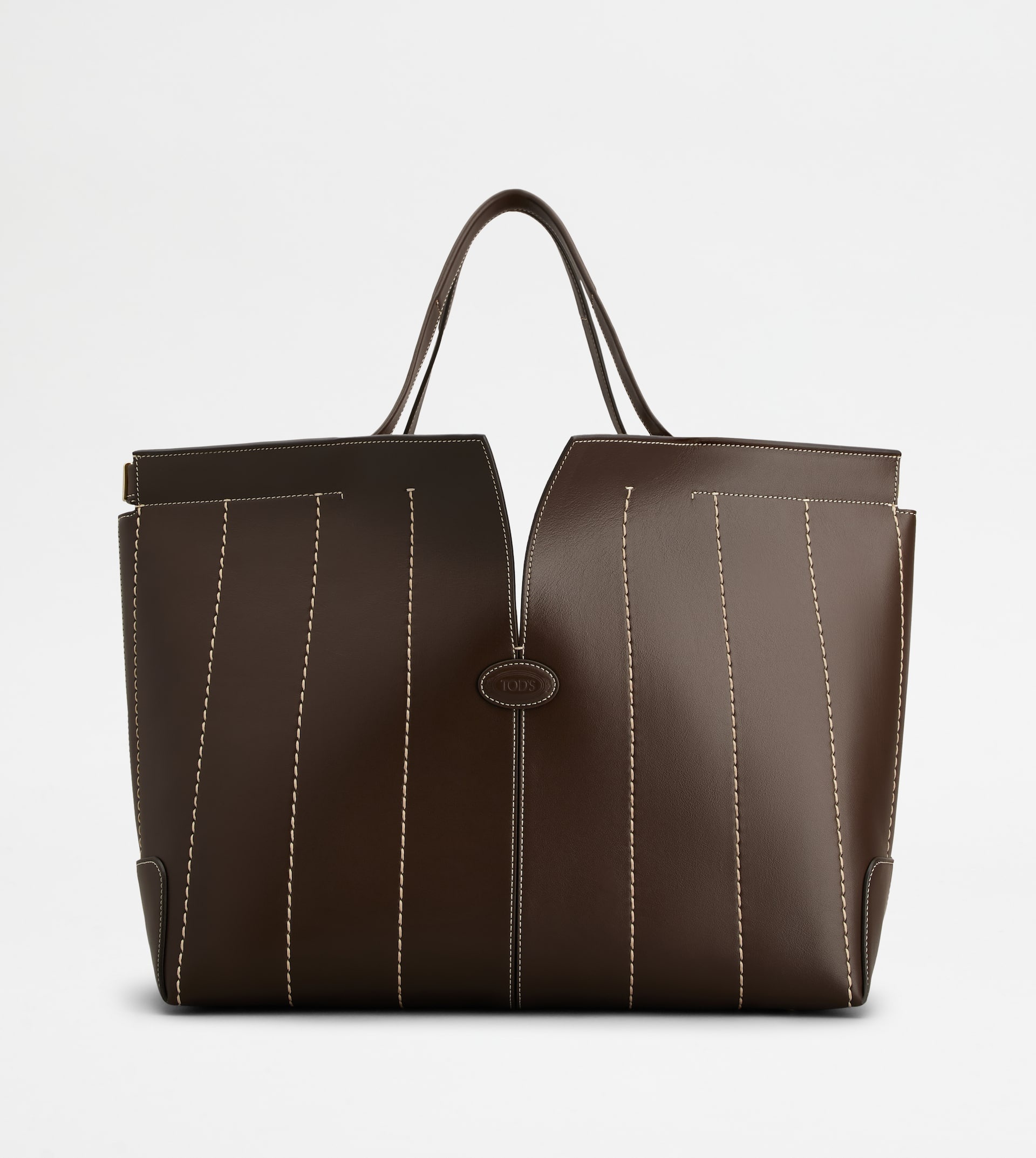 TOD'S DI BAG FOLIO IN LEATHER MEDIUM - BROWN - 1