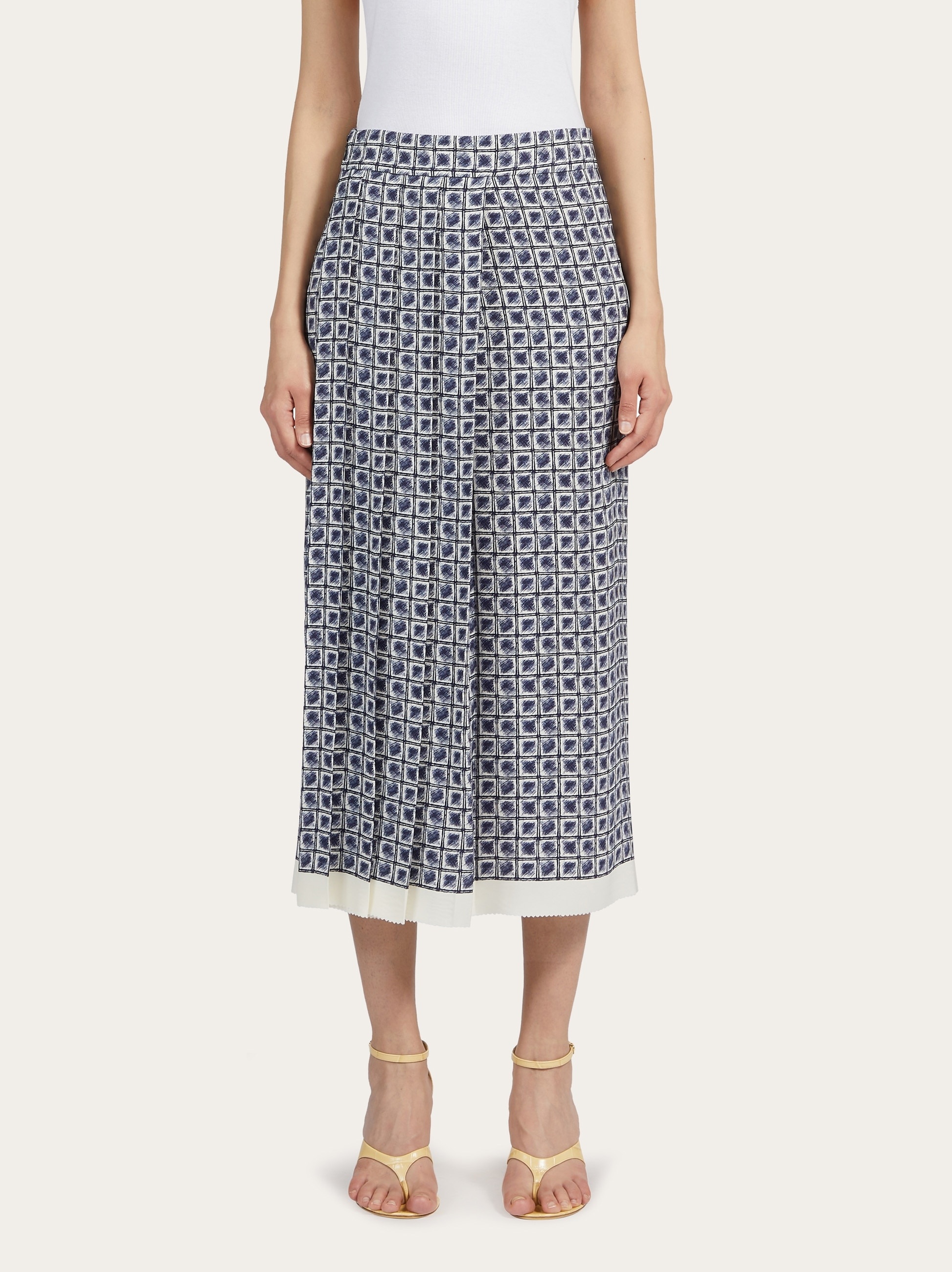 Printed check midi skirt - 2