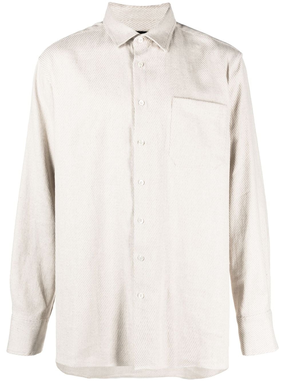 button-up cotton-linen shirt - 1