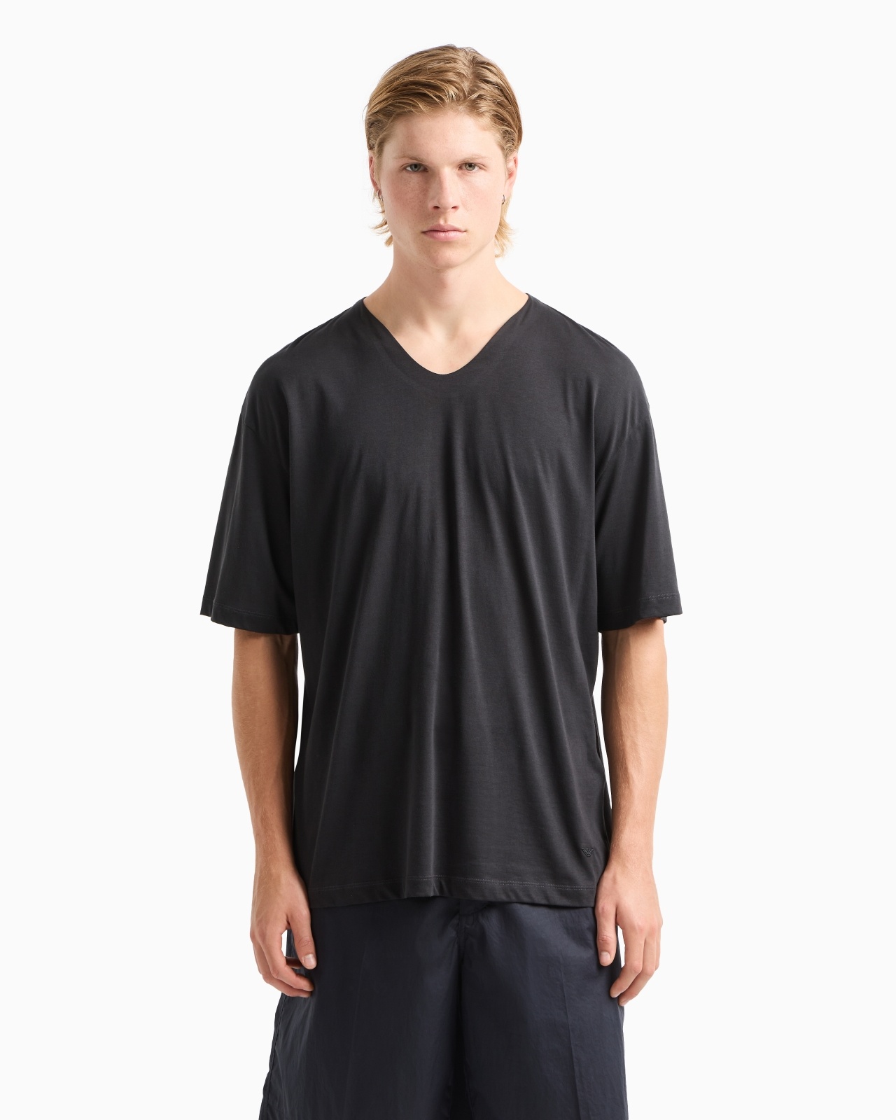 ASV SILK-BLEND JERSEY V-NECK T-SHIRT - 4