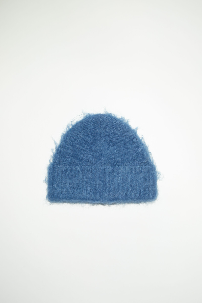 Wool mohair beanie - Denim blue 1