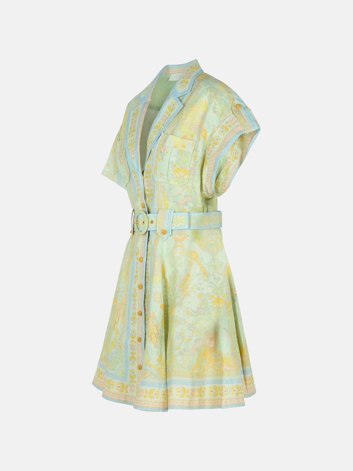 'ACACIA' LIGHT GREEN LINEN DRESS - 2