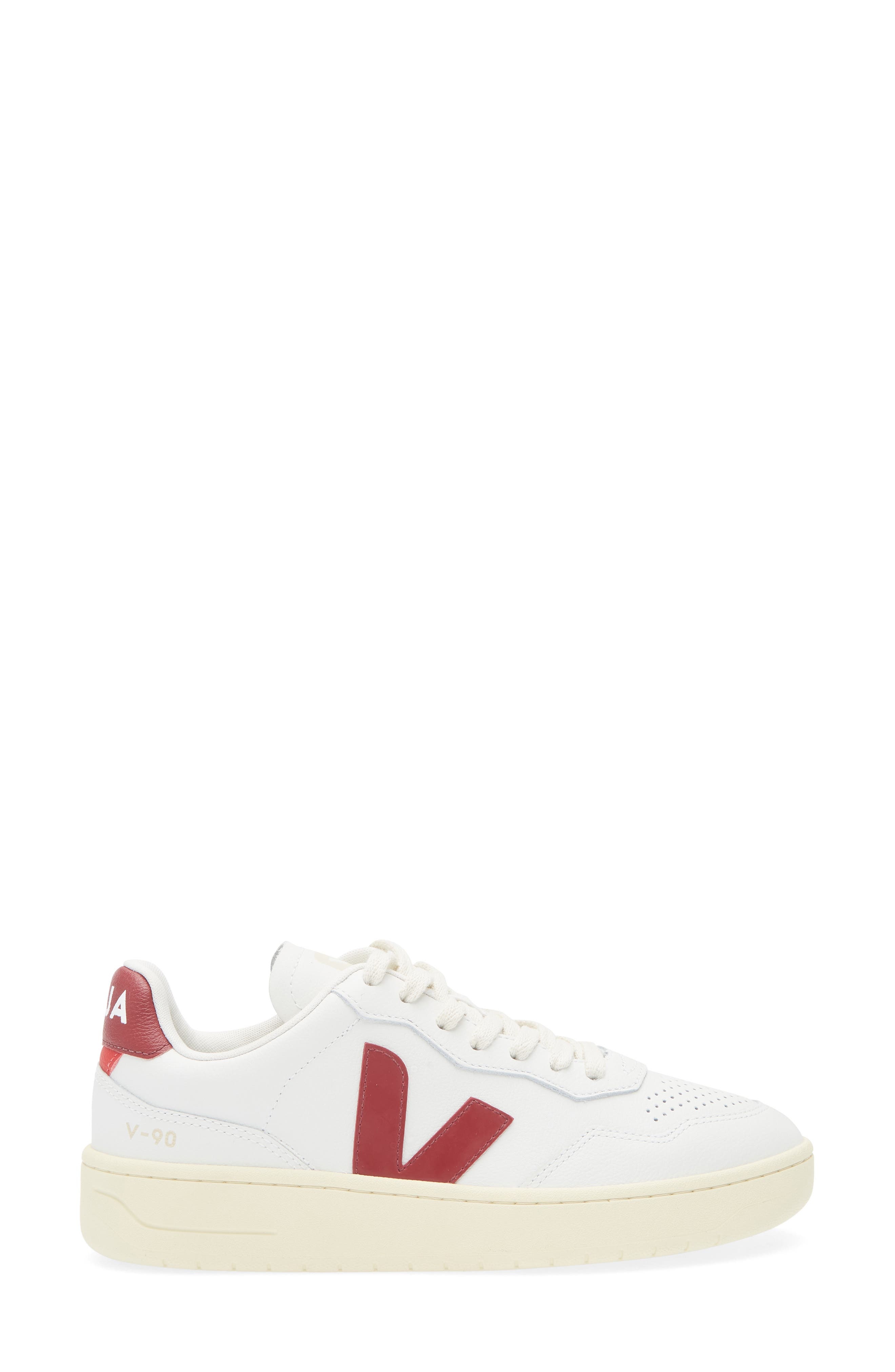 Veja V-90 Low Top Sneaker in Extra-White Marsala at Nordstrom - 3
