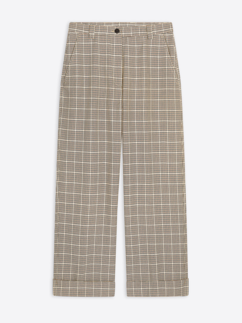 CHECKED CUFFED PANTS - 1
