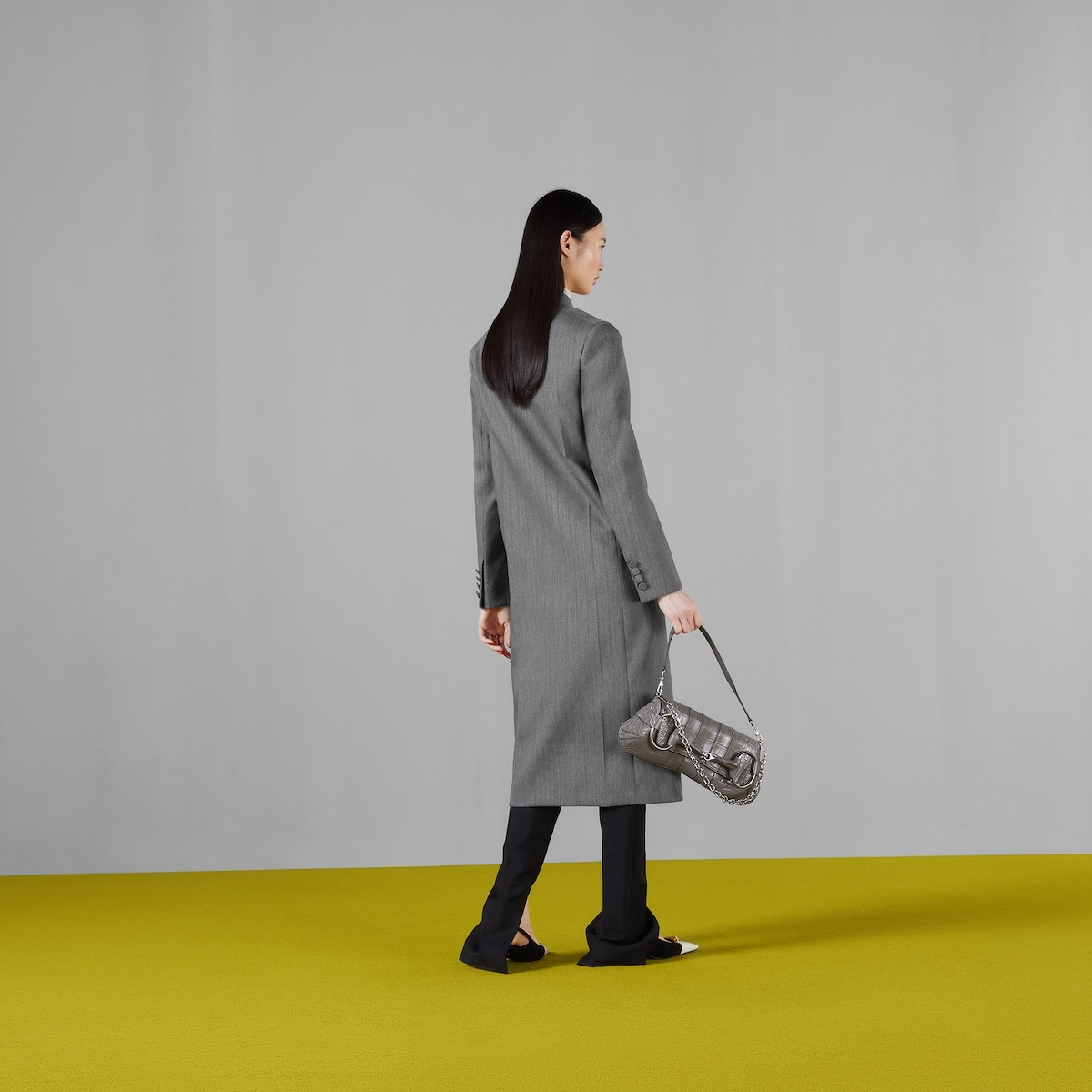 Pinstripe wool coat with Horsebit - 3