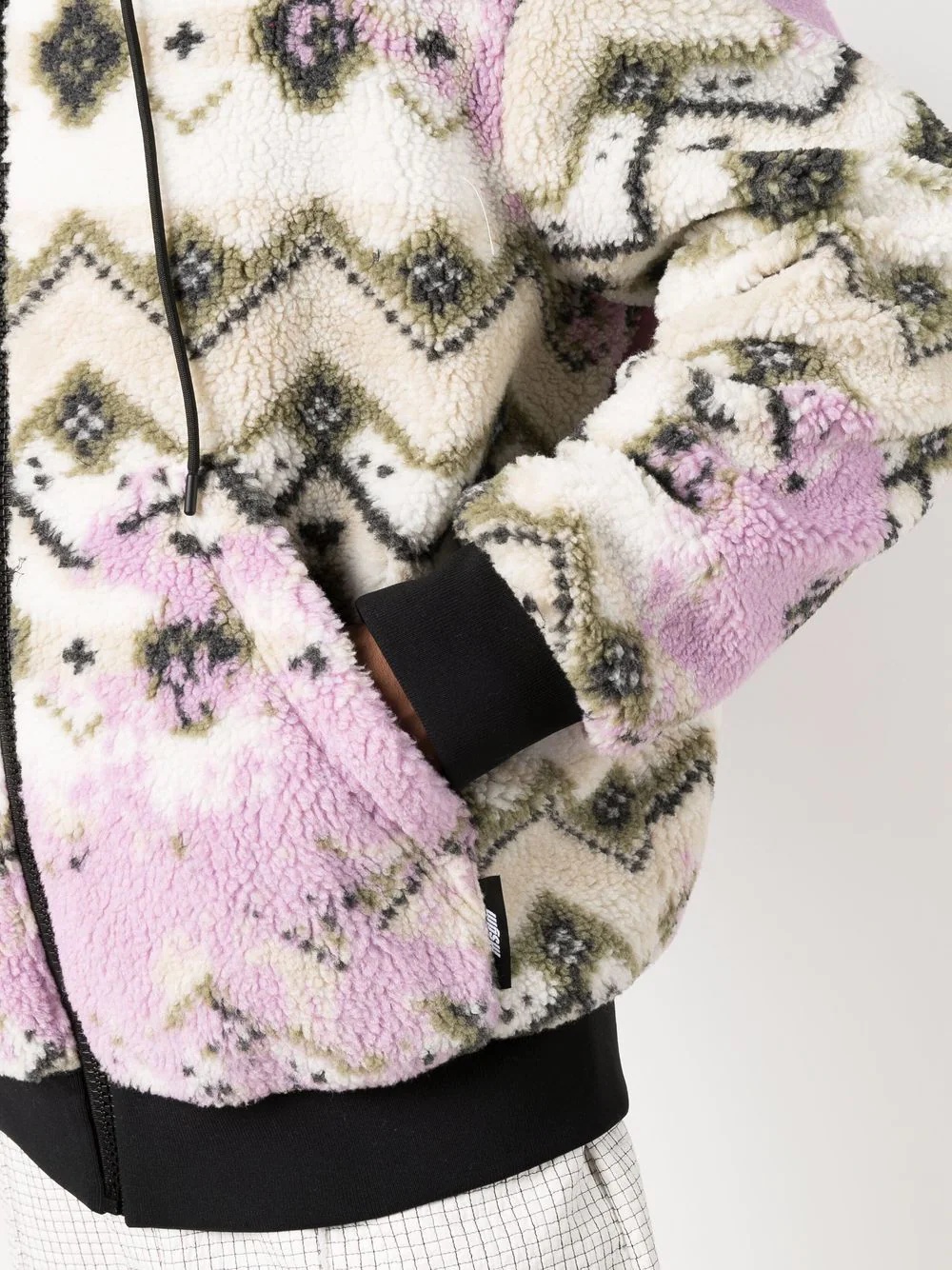 geometric print hooded jacket - 5