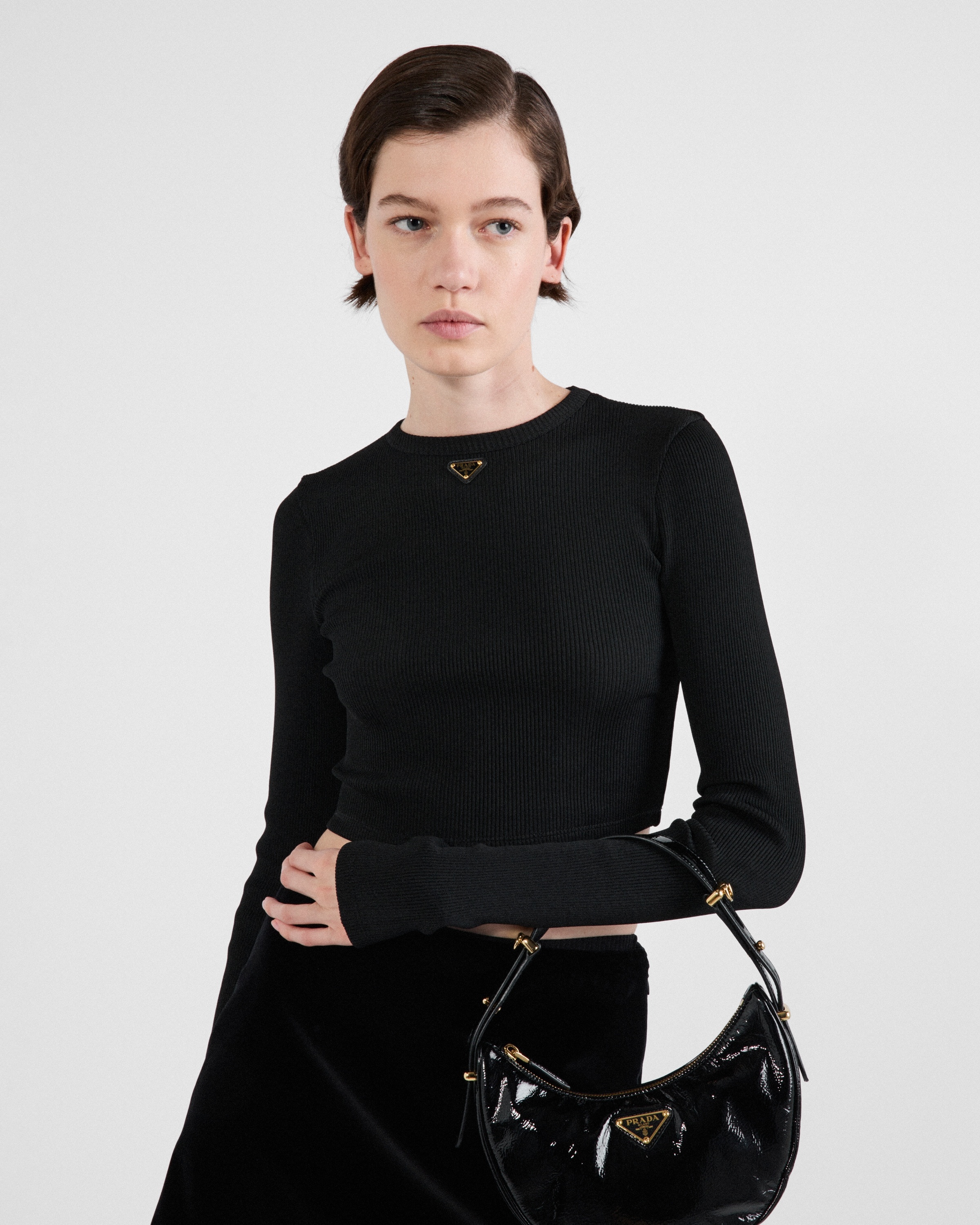 Ribbed knit jersey top - 6
