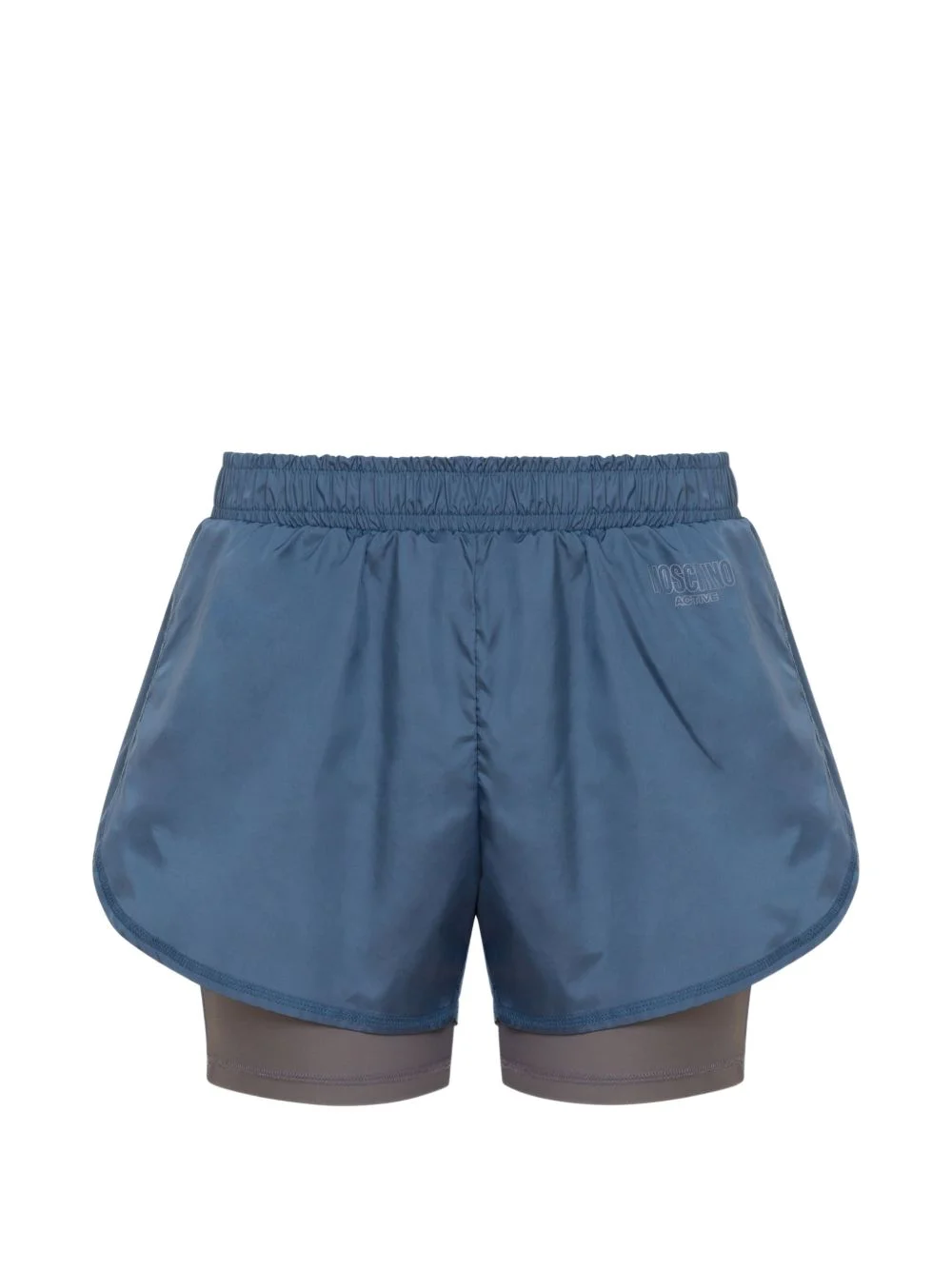 logo-print layered shorts - 1