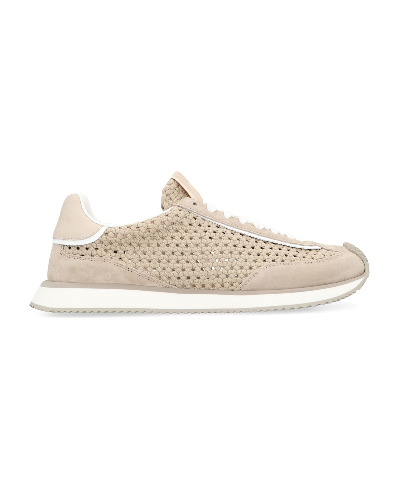 Leather And Fabric Low-top Sneakers - 2