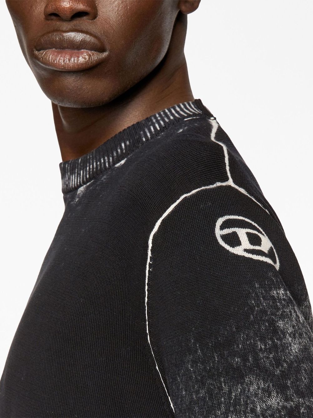 reversed-effect cotton jumper - 5