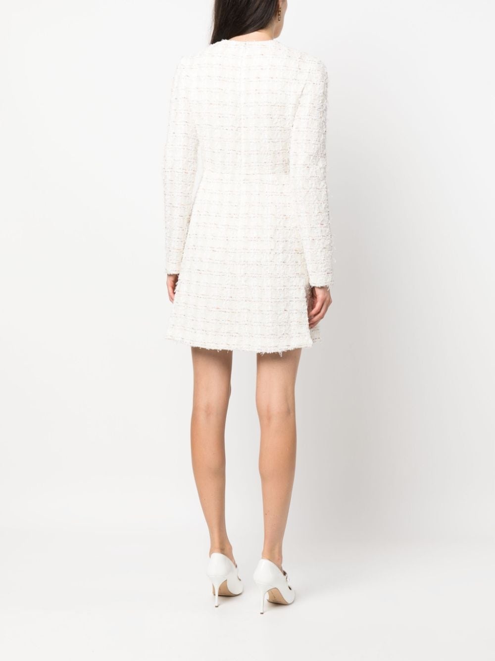 long-sleeve tweed minidress - 4