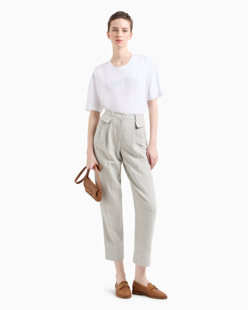 ICON JACQUARD TROUSERS WITH PLEATS AND A HOUNDSTOOTH MOTIF 2