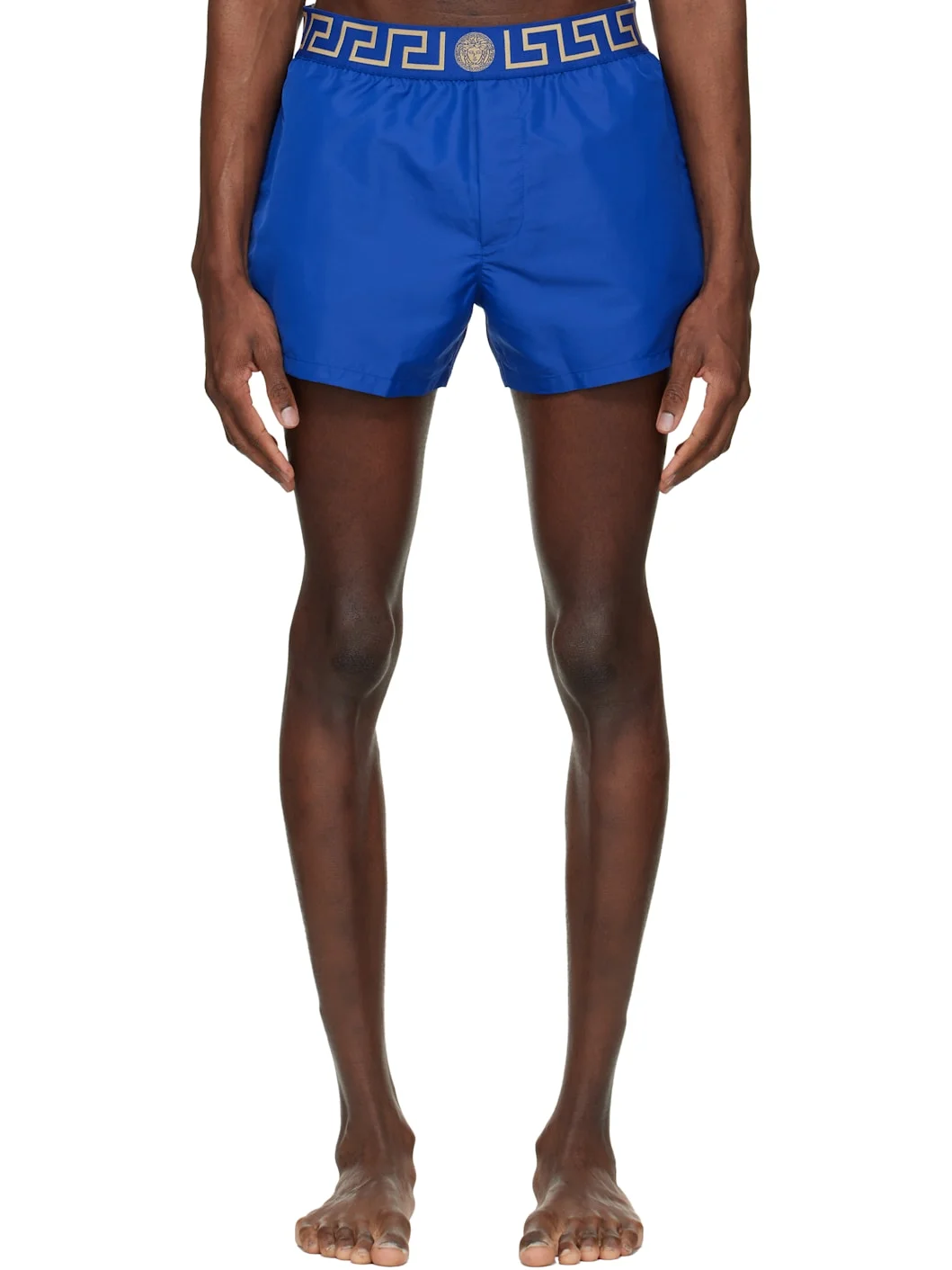 Blue Greca Swim Shorts - 1