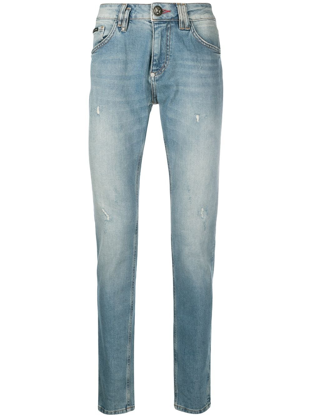 stonewashed straight-leg jeans - 1