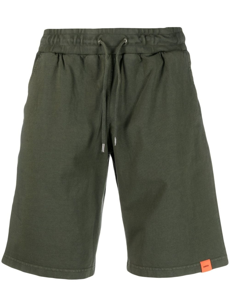 logo-patch drawstring-waistband shorts 1