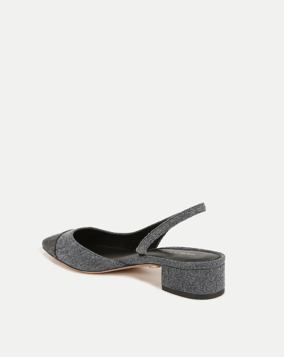CECILE DENIM CAP-TOE SLINGBACK - 4