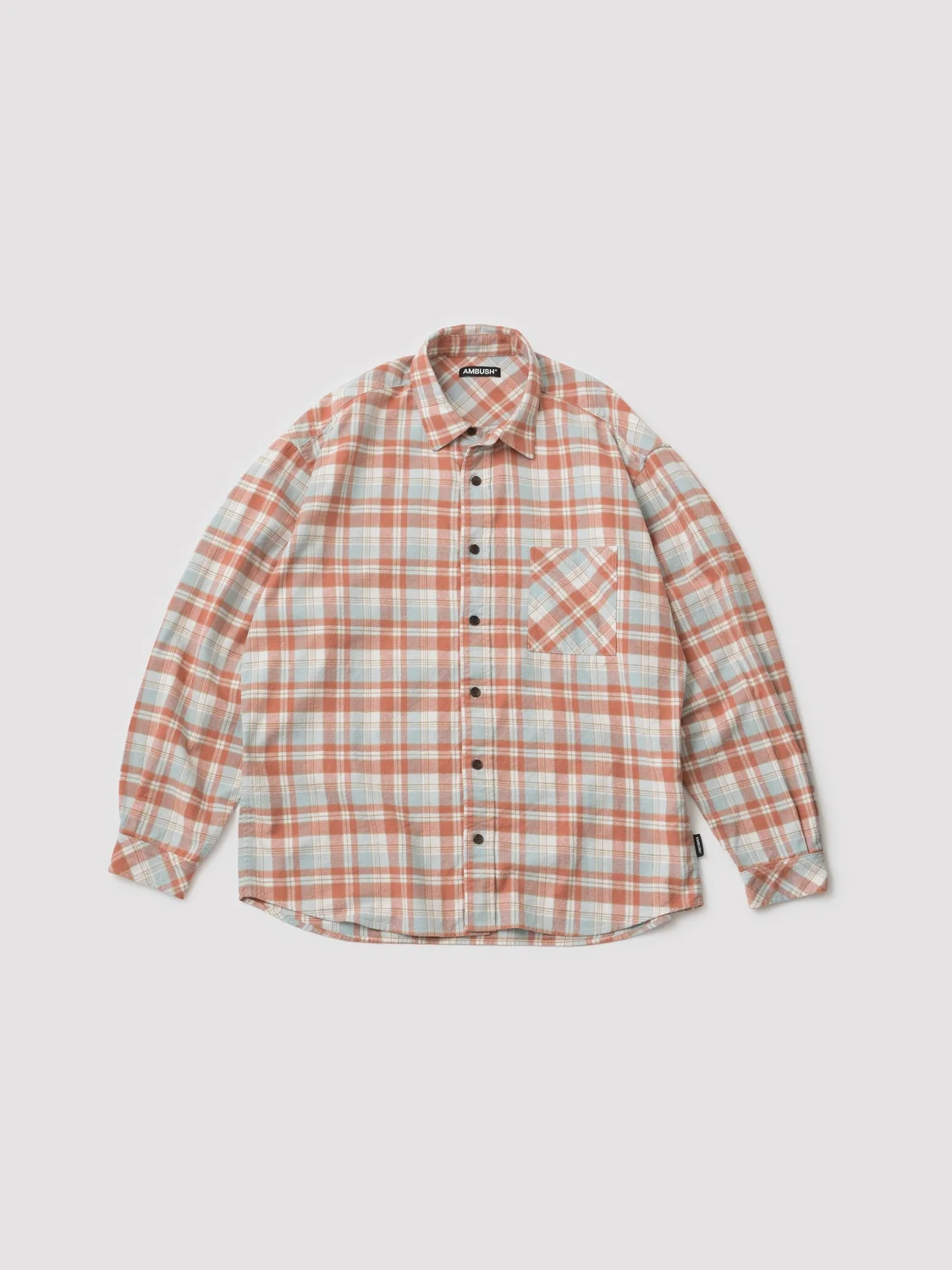BRUSHED CHECK BACK LOGO SHIRT - 1