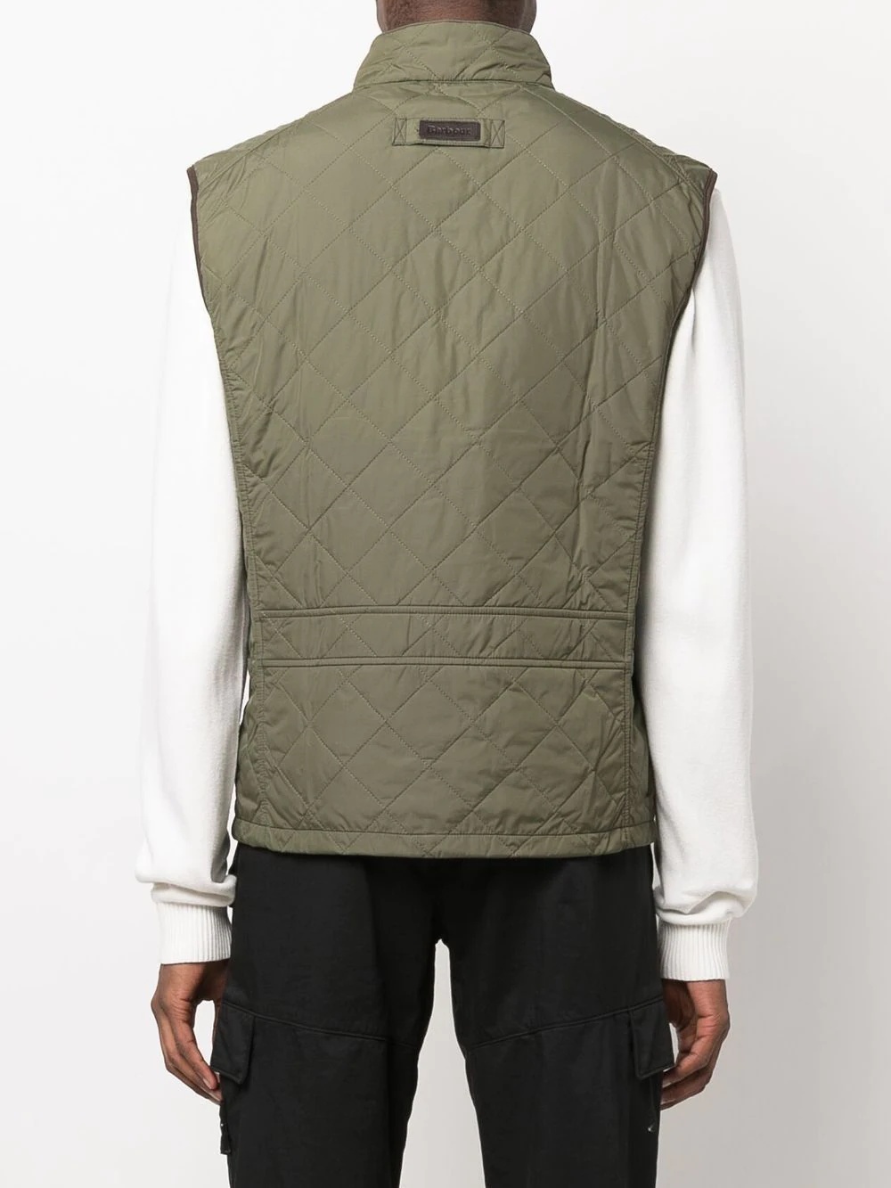 quilted funnel neck gilet - 4