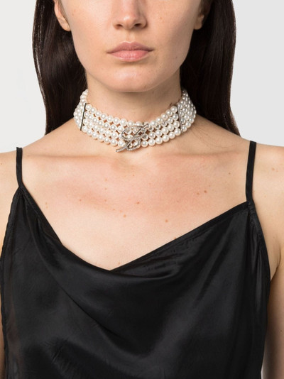 Blumarine pearl-embellished choker necklace outlook