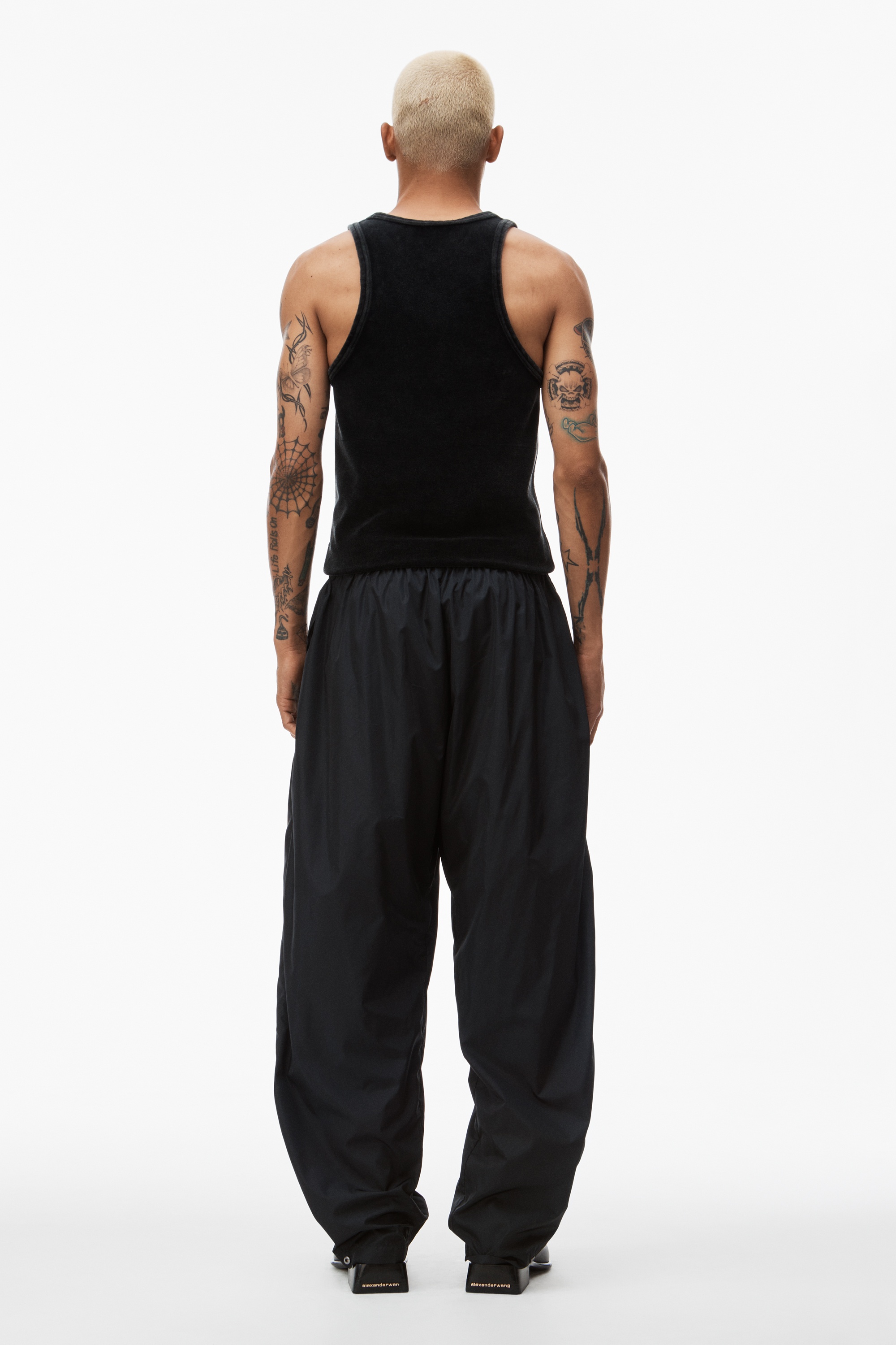 articulated track pant in crisp nylon - 5