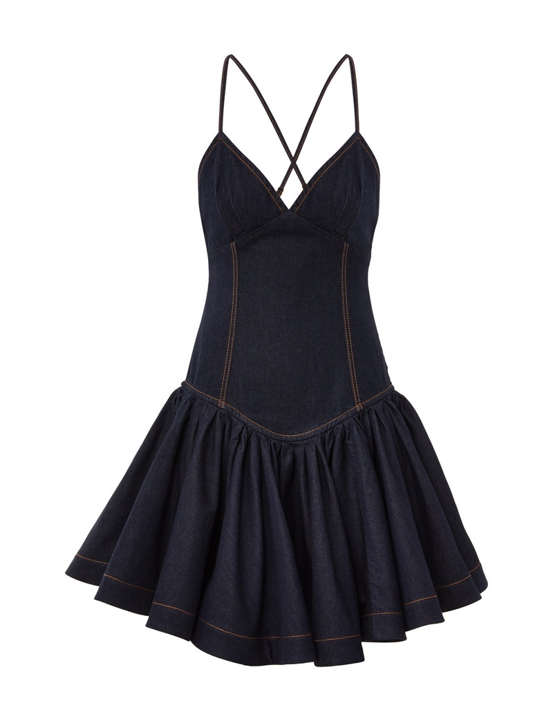 CRUSH DENIM MINI DRESS 1