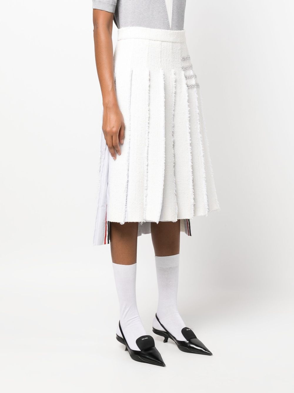 4-Bar tweed pleated skirt - 3