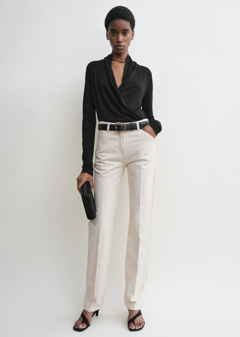 Totême Overlapped jersey top black outlook