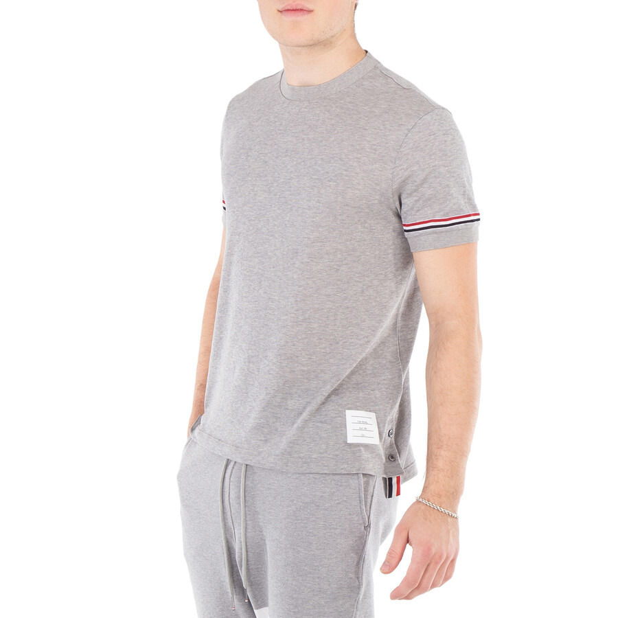 Thom Browne Lightweight Striped Cuff Cotton T-Shirt - 4