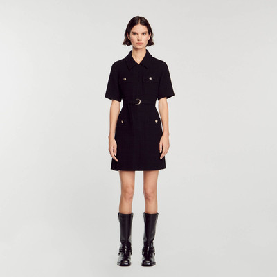 Sandro SHORT-SLEEVED DRESS IN TWO MATERIALS outlook