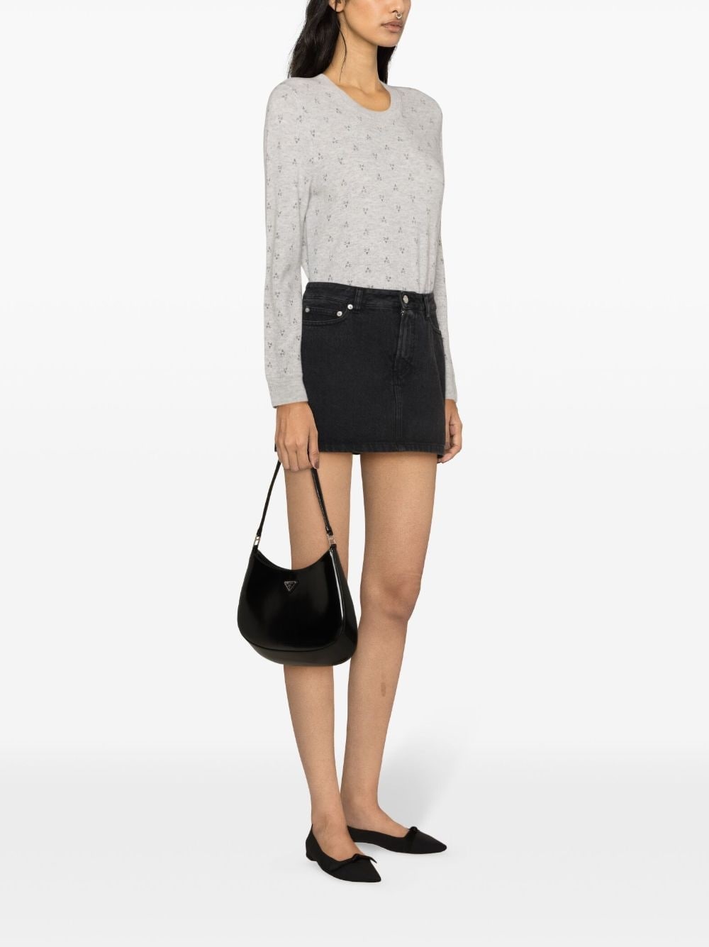 mid-rise denim miniskirt - 3