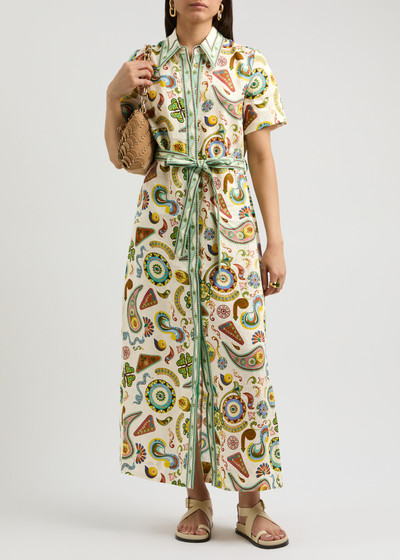 ALÉMAIS Arcade printed linen maxi shirt dress outlook