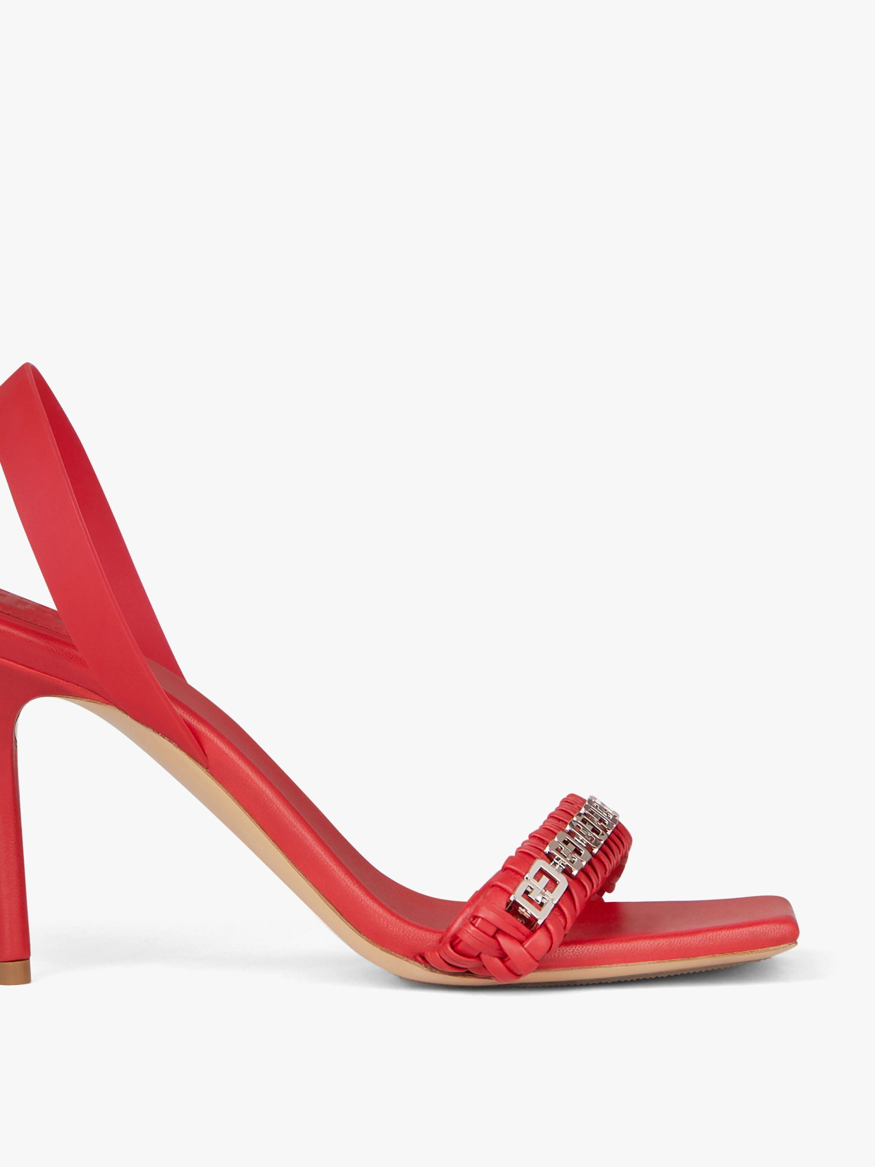 G WOVEN SANDALS IN BRAIDED LEATHER WITH CHAIN - 6
