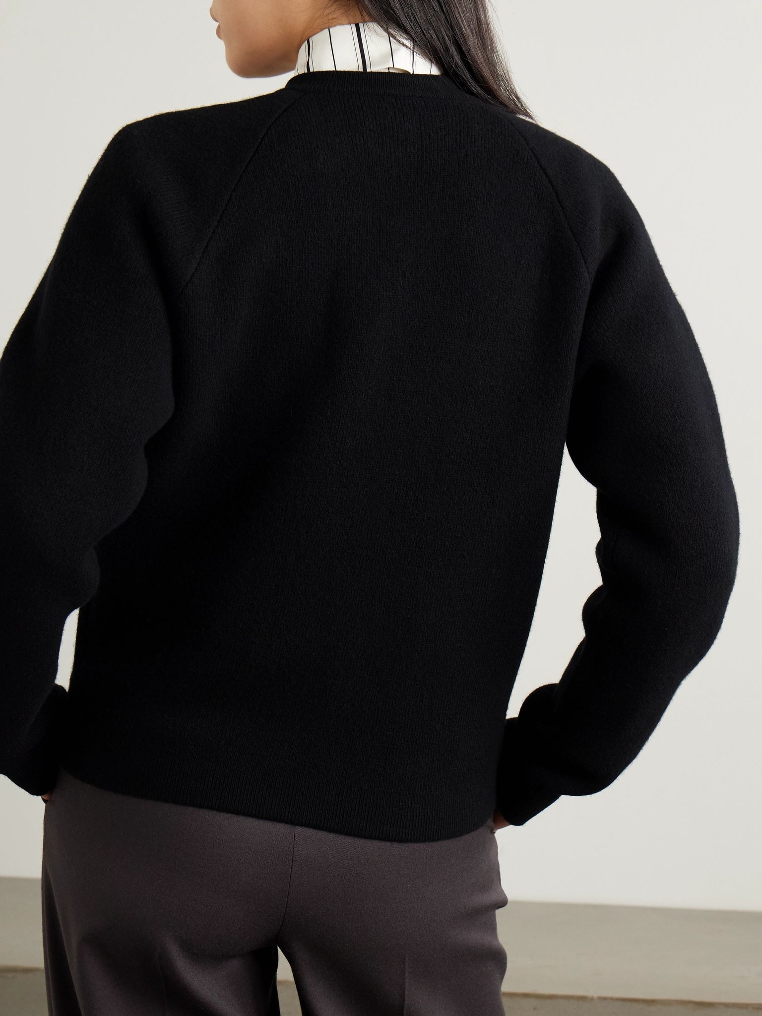Wool-blend cardigan Black - 3